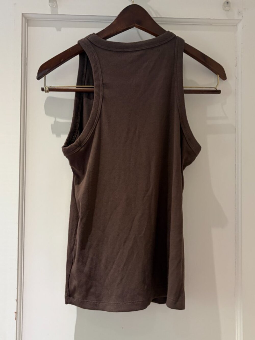 Rachel Zoe Ribbed Fitted Tank Top Mocha Brown Size Medium - Picture 6 of 7